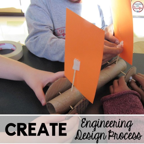 The Engineering Design Process Step 4 is the Create step. This is when kids get busy building, testing, and rebuilding!