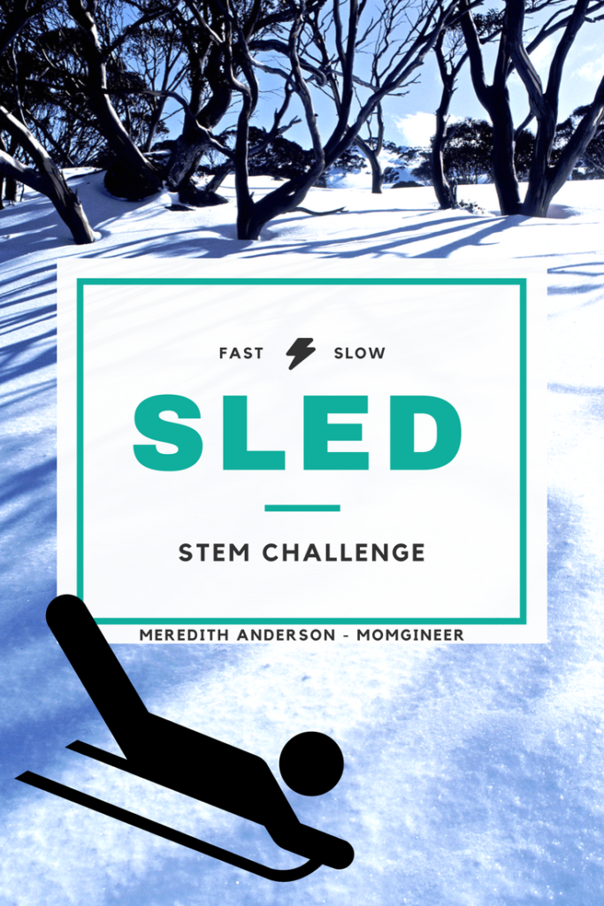 Winter Sled STEM Challenge - Great for Olympics study, friction, force and motion, and more. | Meredith Anderson Momgineer for STEM Activities for Kids