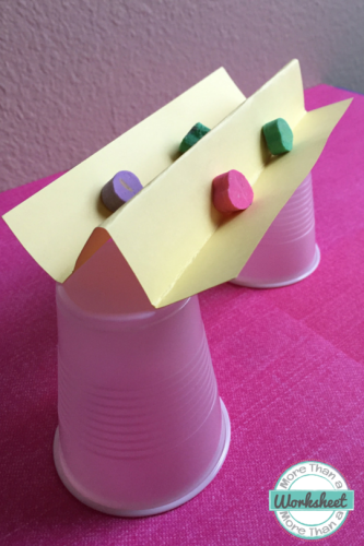 Index Card Bridge for Candy Hearts