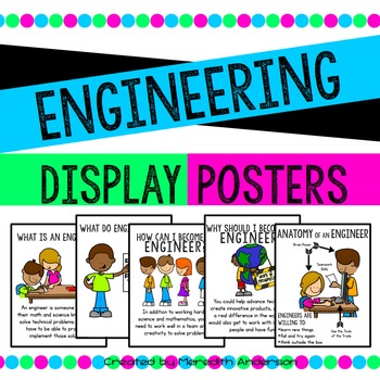 Posters included: What is an engineer? What do engineers do? How can I become an engineer? Why should I become an engineer? Anatomy of an engineer