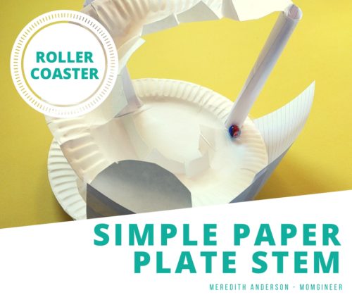 Simple Paper Plate STEM -Design a roller coaster! STEM Activities for Kids