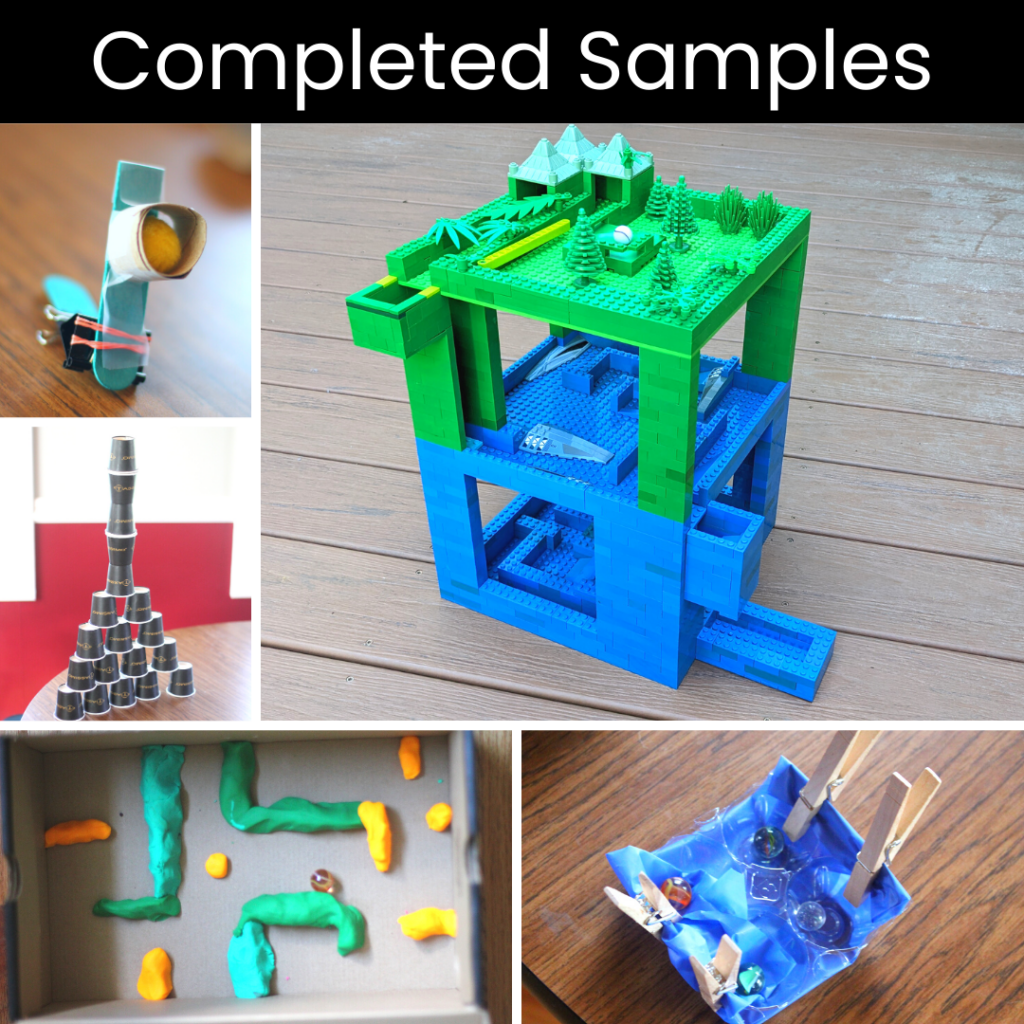 Try these low prep STEM activities for kids like a catapult challenge, maze challenge, STEM tower activity, or a sled challenge which is perfect for studying force and motion!
