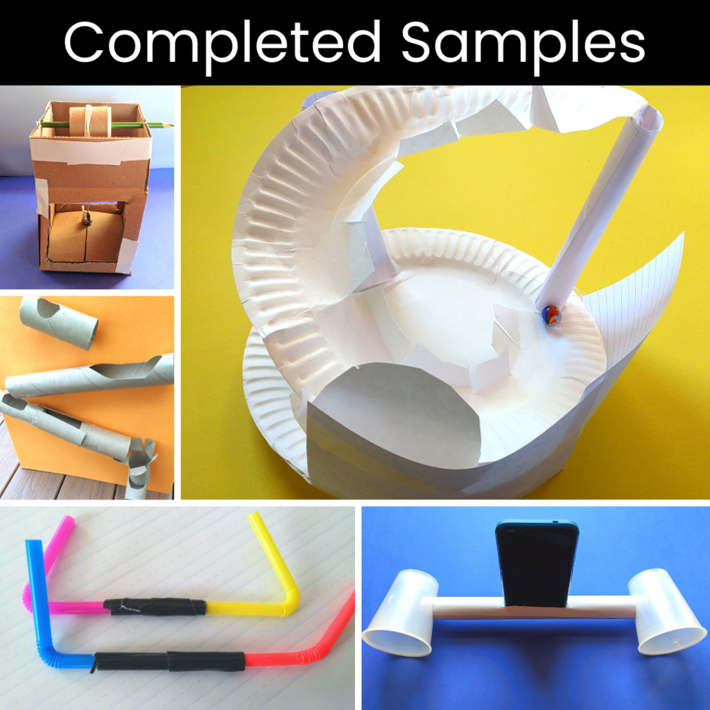 Simple STEM with paper, cardboard, paper plates, and cups
