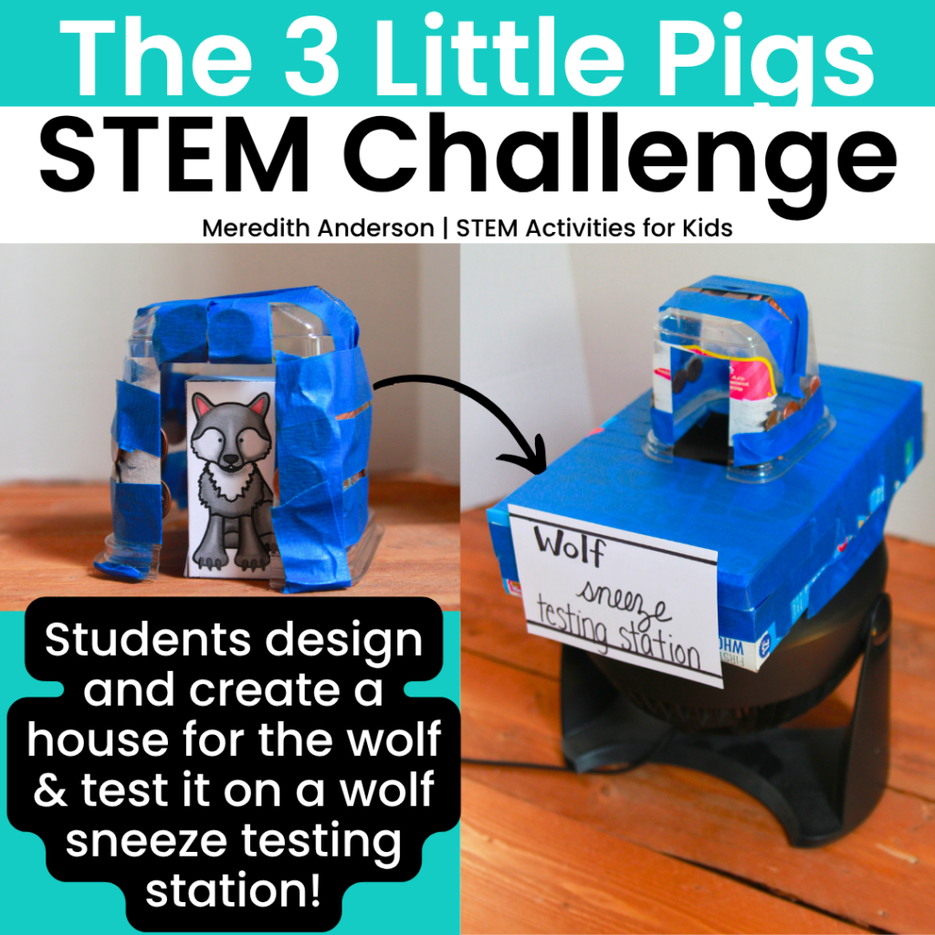 The Three Little Pigs STEM Activity Set up the Testing Station with a Fan