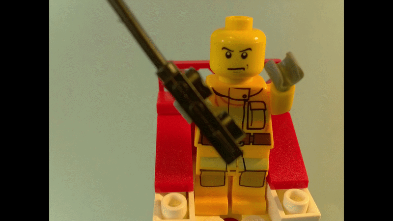 LEGO minifigure in stop motion animation - change the faces for expressions
